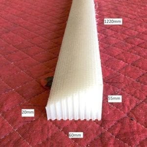 Honeycomb 60x55x20x1220mm White Flat